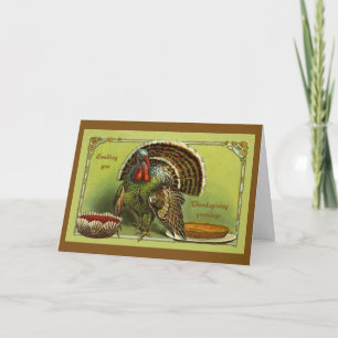 De vintage Groeten van de Thanksgiving van het Feestdagen Kaart