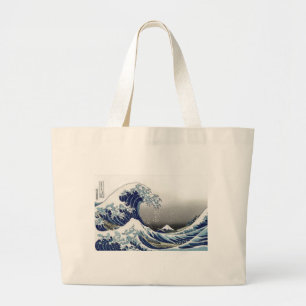 De Vintage, Grote Golf van PixDezines, Hokusai Tote Bag