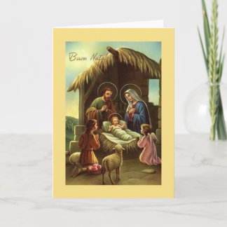 De vintage Italiaanse Godsdienstige Kerstkaart van Feestdagen Kaart
