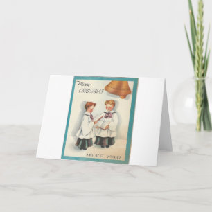 De vintage Jongens van het Koor van Kerstmis Feestdagen Kaart