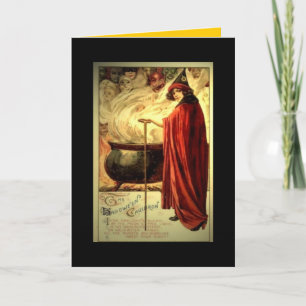 De vintage kaart "Ketel " van Halloween