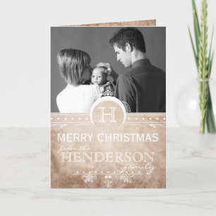 De vintage Kaart van de Foto van Kerstmis van het