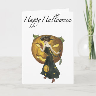 De vintage Kaart van de Groeten van Halloween