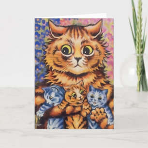 De vintage Kaart van de Moeder Wain en van Katjes