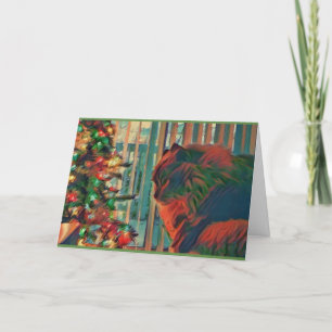 De vintage Kaart van de Vakantie van de Kat van