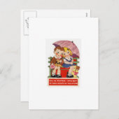 de vintage kaart van de Valentijnsdag (Voorkant / Achterkant)