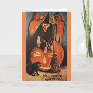 De vintage Kaart van Devlish Halloween