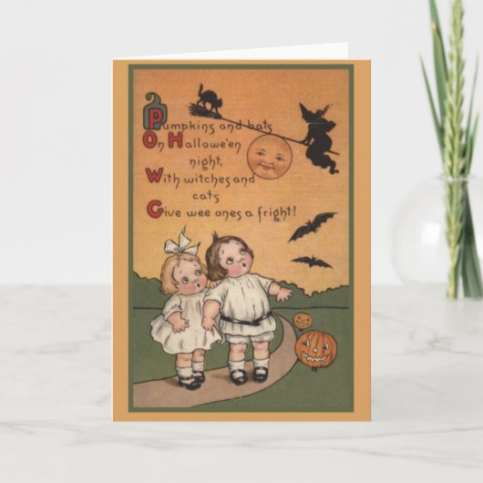 De vintage Kaart van Halloween (Voorkant)