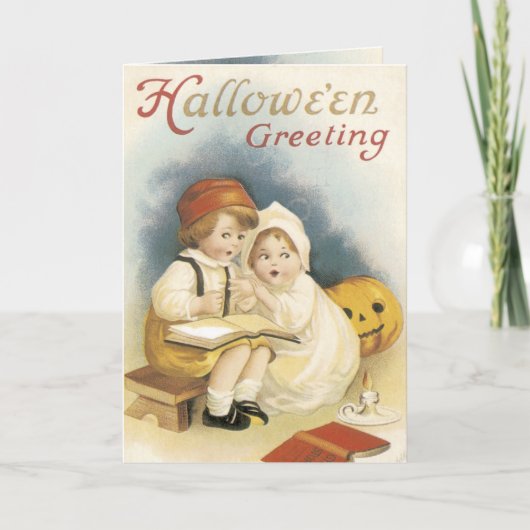 De vintage Kaart van Halloween (Voorkant)