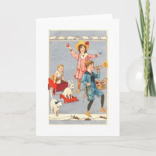 De vintage Kaart van Pasen van de Parade van het (Voorkant)