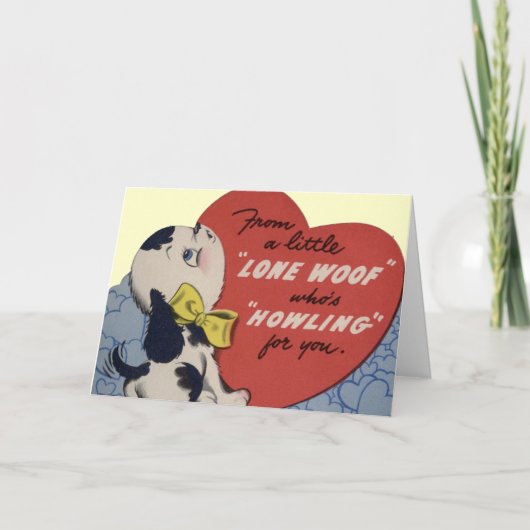 De vintage Kaart van Valentijn van het Puppy (Voorkant)
