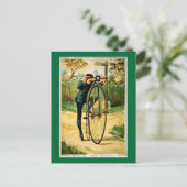 De vintage Kerstkaart van de Fiets Feestdagenkaart (Staand voorkant)
