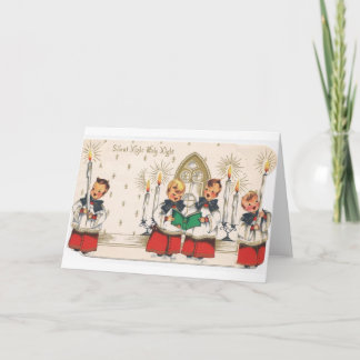 De vintage Kerstkaart van de Jongens van het Koor Feestdagen Kaart