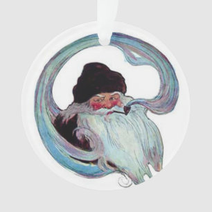 De vintage Kerstman die een Pijp roken Ornament