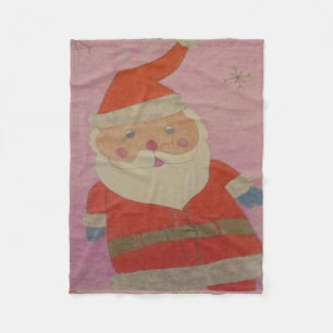 De vintage Kerstman Fleece Deken
