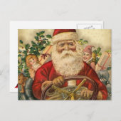 De vintage Kerstman in Auto: Briefkaarten (Voorkant / Achterkant)
