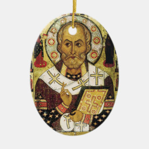 De vintage Kerstman van Sinterklaas van Kerstmis Keramisch Ornament