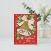 De vintage Klokken van Kerstmis Feestdagenkaart (Staand voorkant)