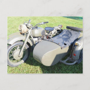 De vintage Militaire Combinatie van de Motorfiets Briefkaart