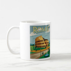 De vintage Mok van de Koffie van Rome Italië -