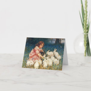 De vintage Mooie Konijnen van het Konijntje van Kaart