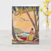 De vintage Reis van Hawaï Kaart (Gele Bloem)