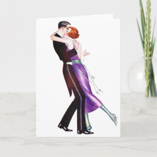 De vintage Retro Dansers van Deco van de Vrouwen Kaart