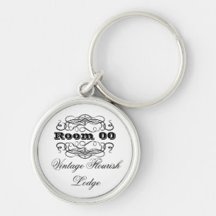 De vintage ruimte van het typografiehotel sleutelhanger