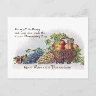 De Vintage Thanksgiving van appelen en van Druiven Feestdagenkaart