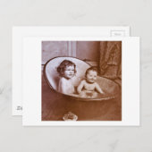 De vintage Tijd van het Bad van het Baby Briefkaart (Voorkant / Achterkant)