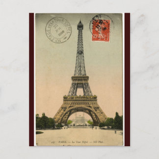 De vintage Toren van Eiffel Briefkaart