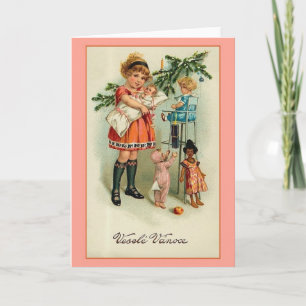 De vintage Tsjechische Kerstkaart van Veselé Feestdagen Kaart