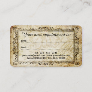De Vintage van de Salon van de Schoonheid van het Afsprakenkaartje