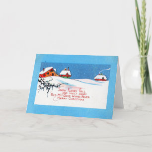 De Vintage van Kerstmis 1920 van de Vlokken van de Feestdagen Kaart