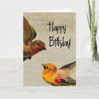 De vintage Verjaardag van Vogels