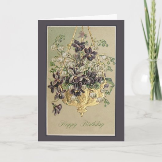 De vintage Violette Kaart van de Verjaardag (Voorkant)