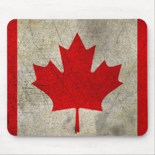 De Vintage Vlag Grunge van Canada Muismat