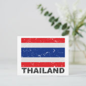De Vintage Vlag van Thailand Briefkaart (Staand voorkant)