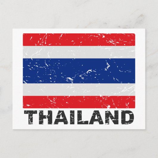 De Vintage Vlag van Thailand Briefkaart (Voorkant)