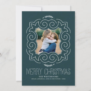 De vintage Vrolijke Foto van Kerstmis Feestdagenkaart
