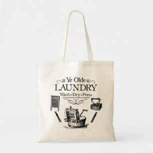 De vintage Zak van de Wasserij Tote Bag