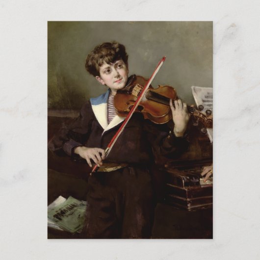 De violist briefkaart (Voorkant)
