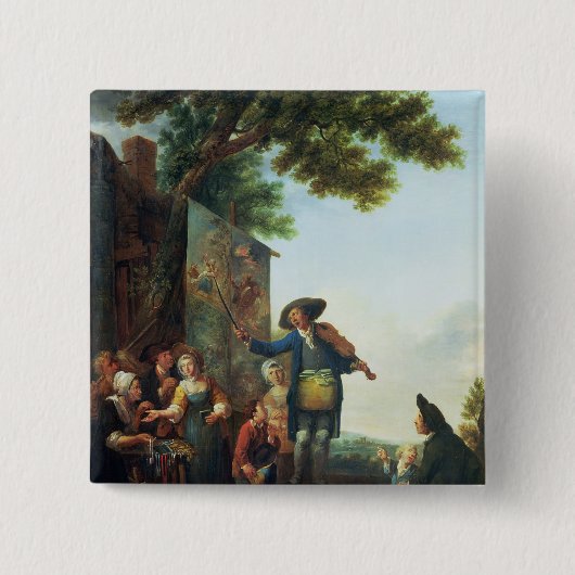 De violist vierkante button 5,1 cm (Voorkant)