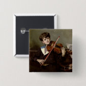 De violist vierkante button 5,1 cm (Voorkant /achterkant)