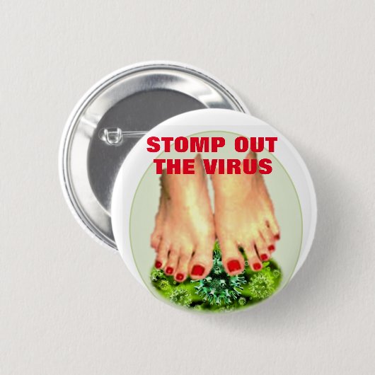 DE VIRUS BUTTON UIT TE STOMPEN (Voorkant /achterkant)