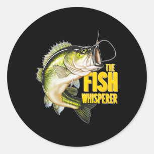 De visfluisteraar Vist nieuwigheidje voor de visse Ronde Sticker