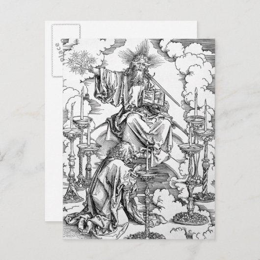 De visie van de zeven kaarsenlokken briefkaart (Voorkant / Achterkant)