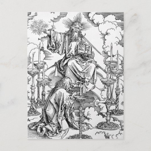 De visie van de zeven kaarsenlokken briefkaart (Voorkant)