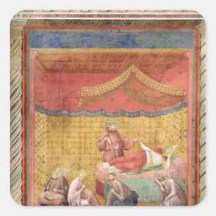 De visie van paus Gregory IX 1297-99 Vierkante Sticker