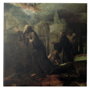 De visie van St. Francis van Paola Tegeltje